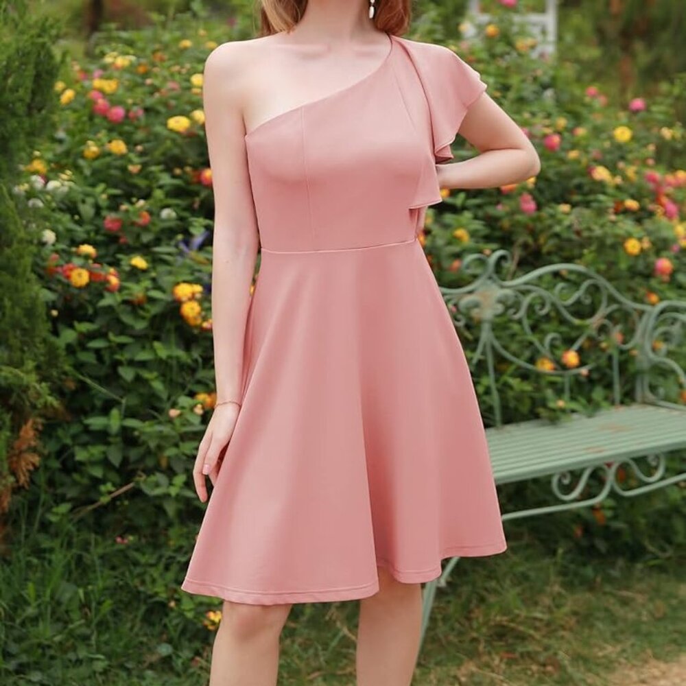 NWT BeryLove One Shoulder Cocktail Dress Small Pink